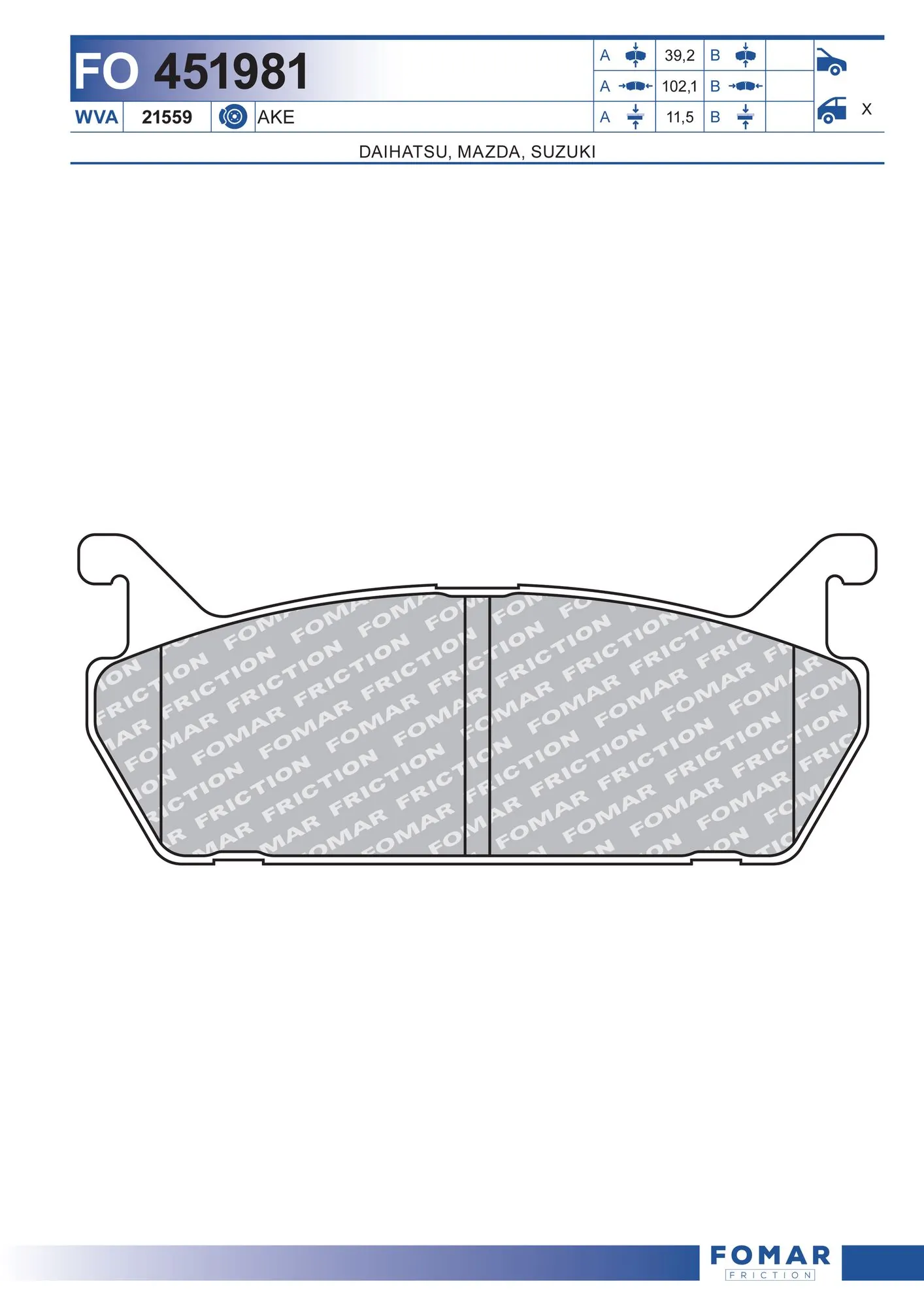 Brake Pad Set, disc brake